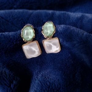 Water Ripple Resin Zicron Square Earring